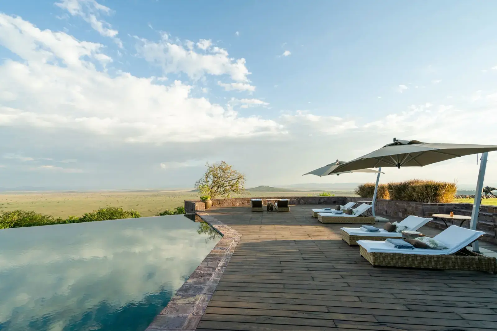 Infinity pool overlooking the Serengeti plains