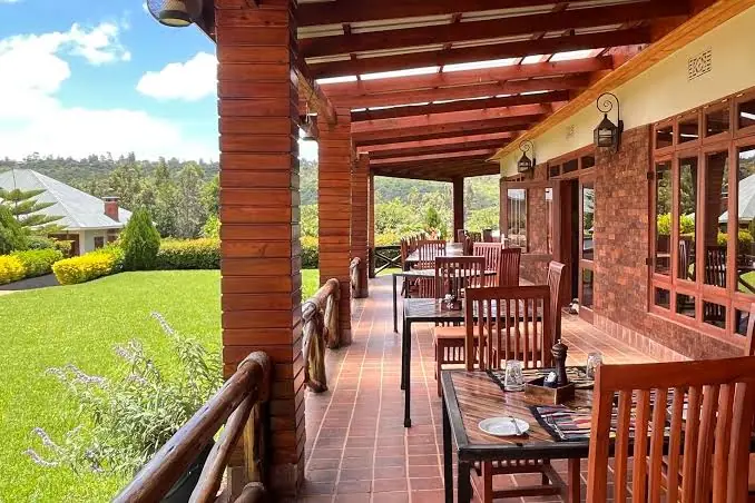 Marera Valley Lodge veranda overlooking the Karatu highlands